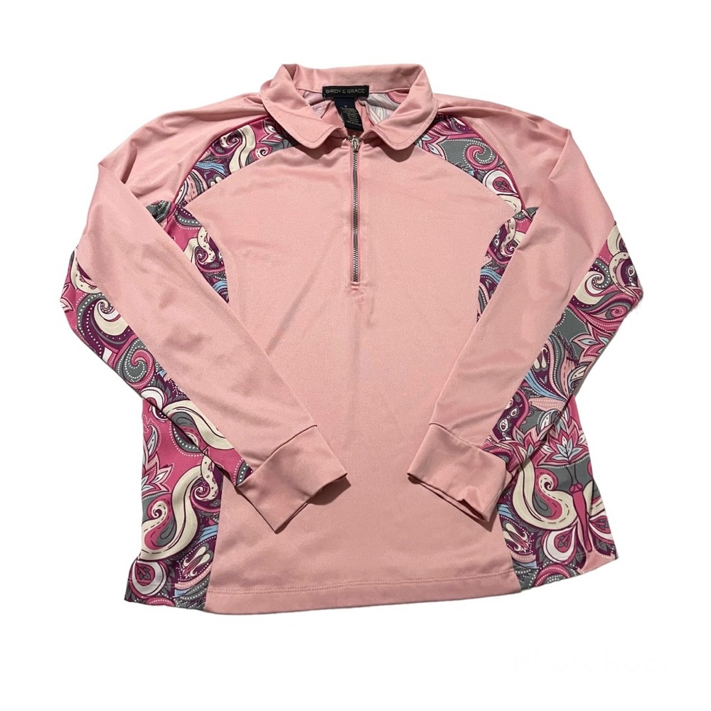 Birdy & Grace | Quarter Zip Paisley Colorful Golf Outdoor Long Sleeve Top
